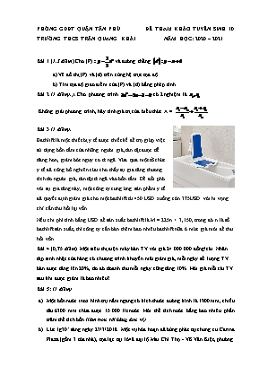 Đề tham khảo tuyển sinh Lớp 10 môn Toán - Năm học 2020-2021 - Trường THCS Trần Quang Khải (Có đáp án)